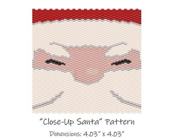 Close-Up Santa Beaded Tapestry Pattern - Peyote 2 Drop