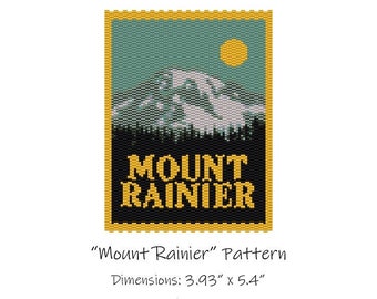 Mount Rainier Beaded Tapestry Pattern - Peyote 2 Drop