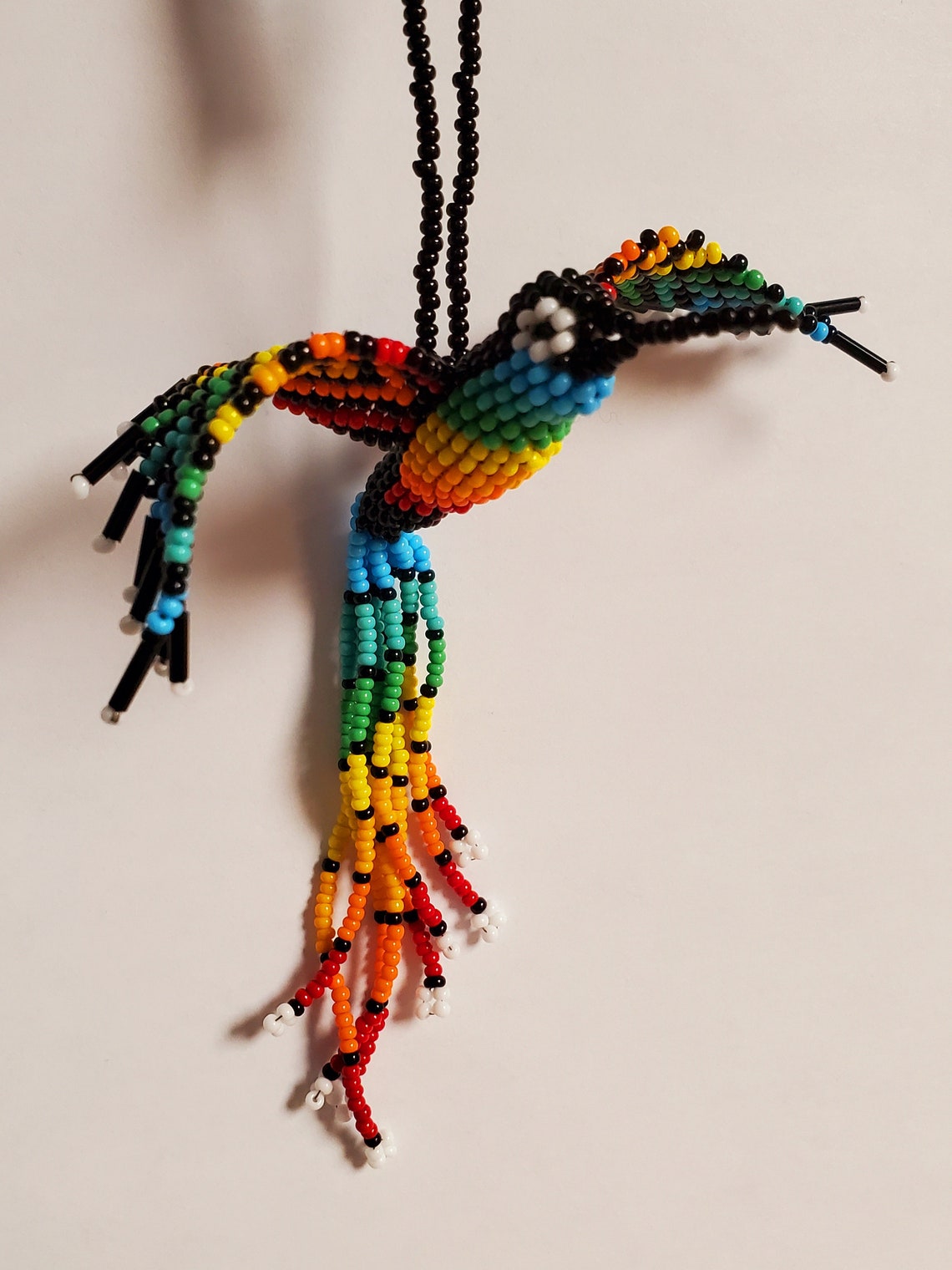 Beaded Hummingbird Pattern tutorial Only Black Rainbow Etsy