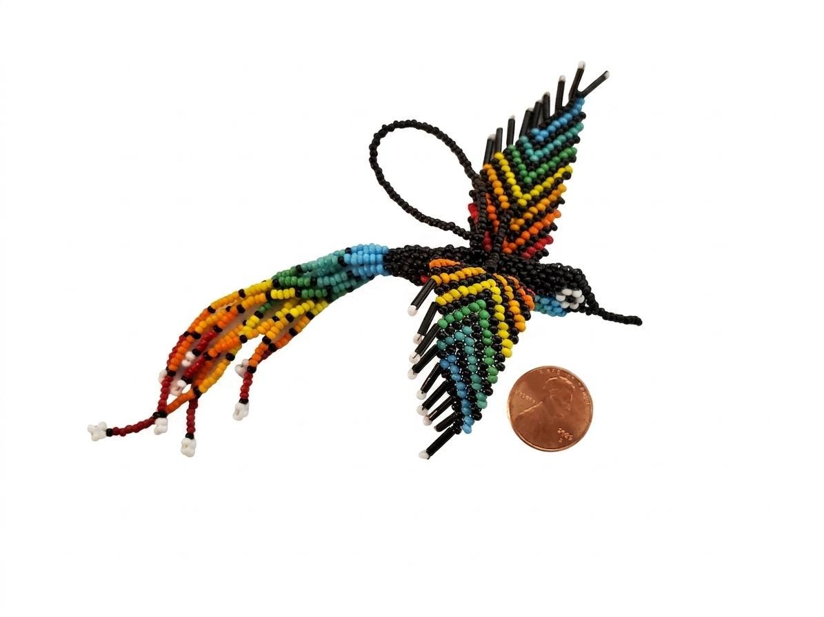 Beaded Hummingbird Pattern (tutorial Only) - Black Rainbow - Etsy