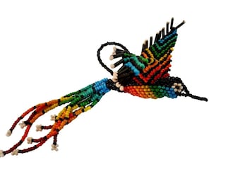Beaded Hummingbird Pattern (tutorial only) - Black Rainbow