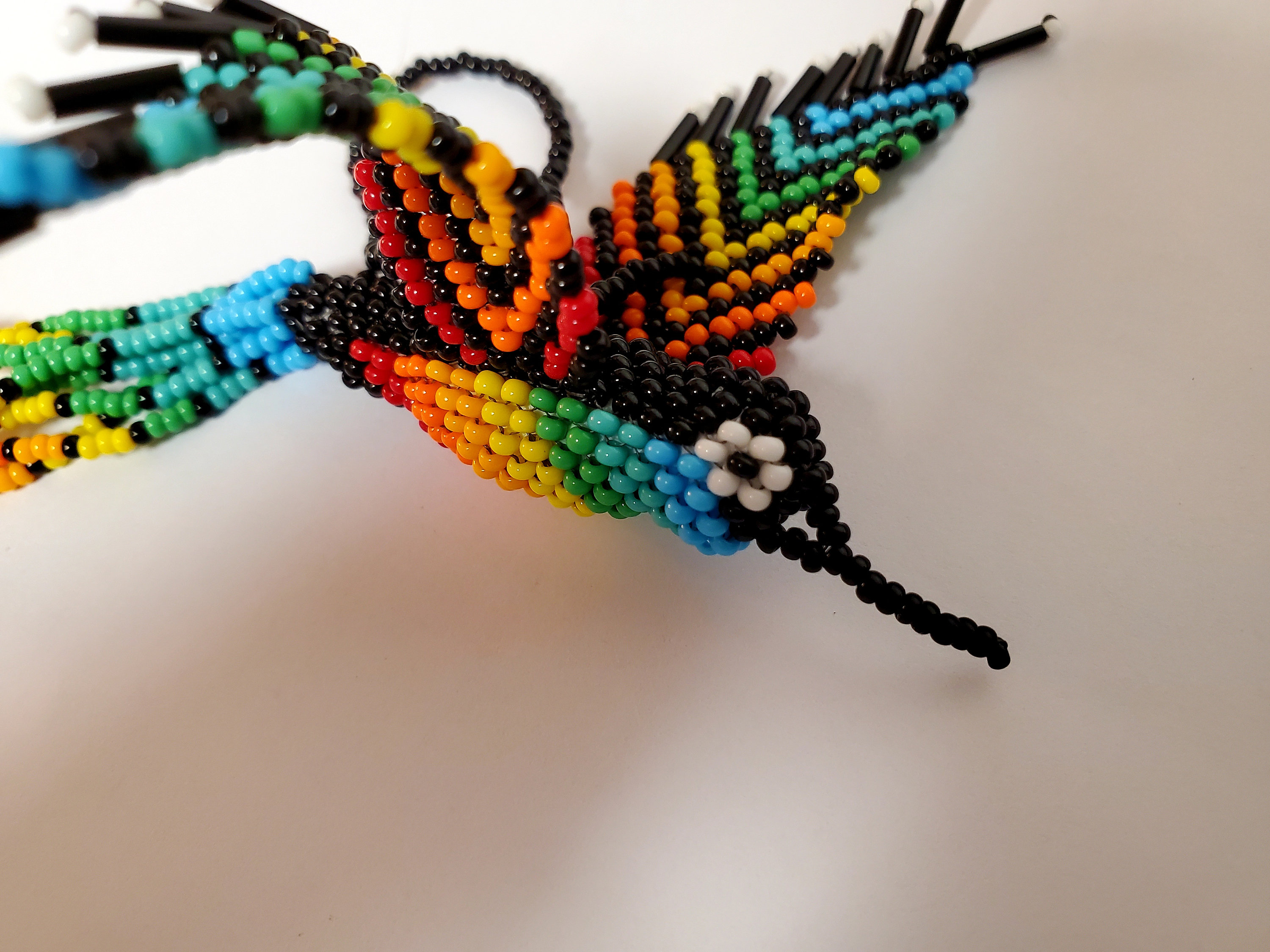 Beaded Hummingbird Pattern tutorial Only Black Rainbow Etsy