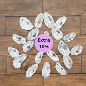 Set of Flat Drilled Cleaned Oyster Shells size 2.5"- 5" - Upper Sashes  - Polished Edges - Shells for Decoupage