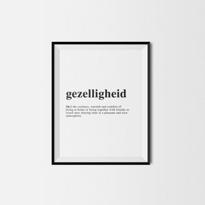 Gezelligheid/Definition/Definition Print/Dictionary Print/Printable Wall Art/Word Art/Home Decor/Wall Prints/Wall Decor/Modern Printables