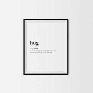 Hug/Definition/Definition Print/Dictionary Print/Printable Wall Art/Word Art/Home Decor/Wall Prints/Wall Decor/Modern Printables