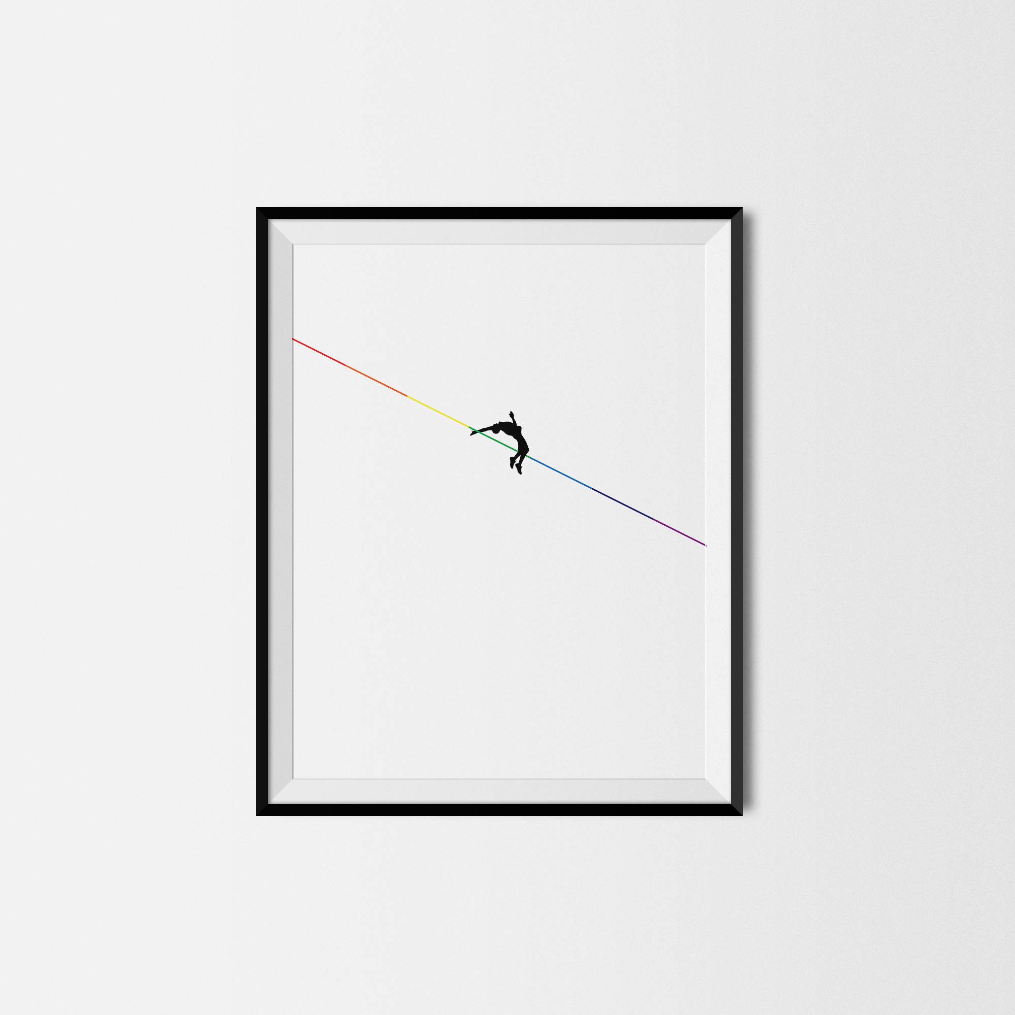Digital Wall Art High Jump Colorful Poster Rainbow Sports Home Decor Jump Good Vibes Printable Wall Art Printable Art Minimalist