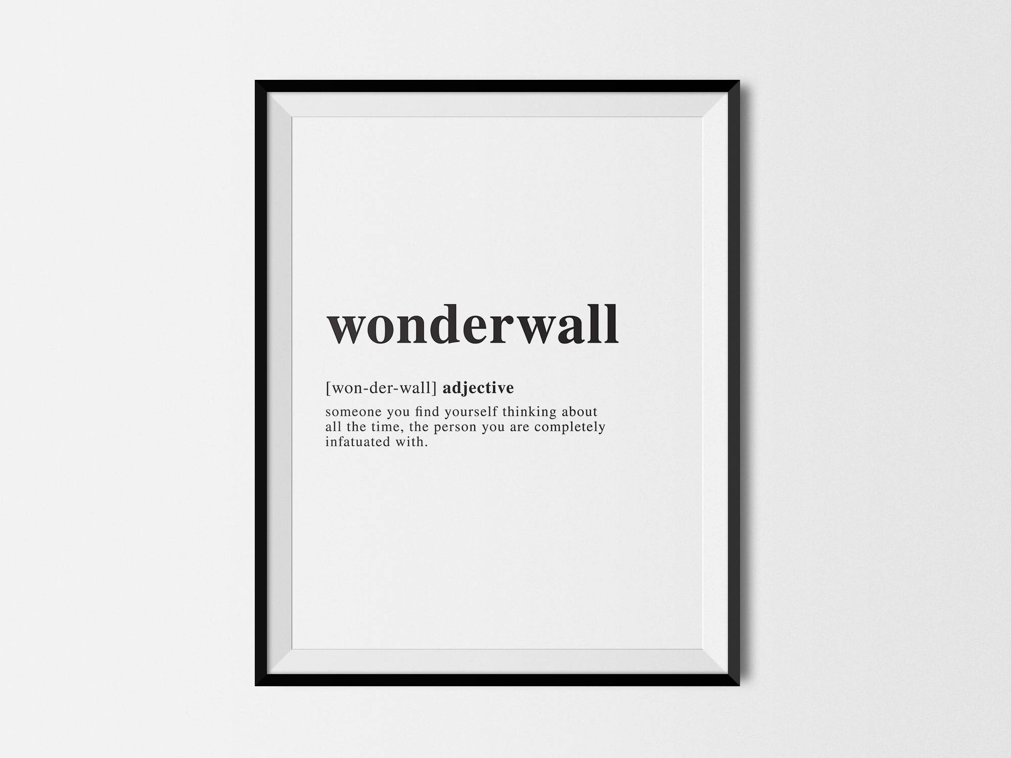 Wonderwall/definition/definition Print/dictionary Etsy