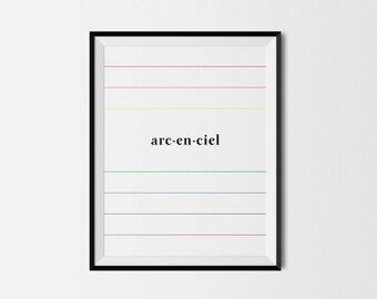 Arcenciel Print, Rainbow Print, Nursery Print, Printable Art, Printable Wall Art, Wall Art Print, Rainbow, Minimalist, Prints Wall Art