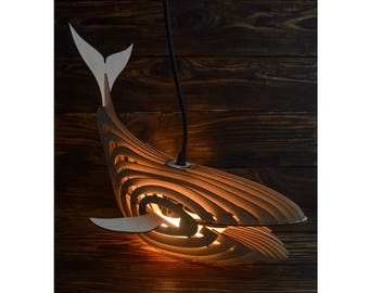 Wooden Whale Lamp, Wooden Night light lamp, Wooden Whale, Whale 3D Model