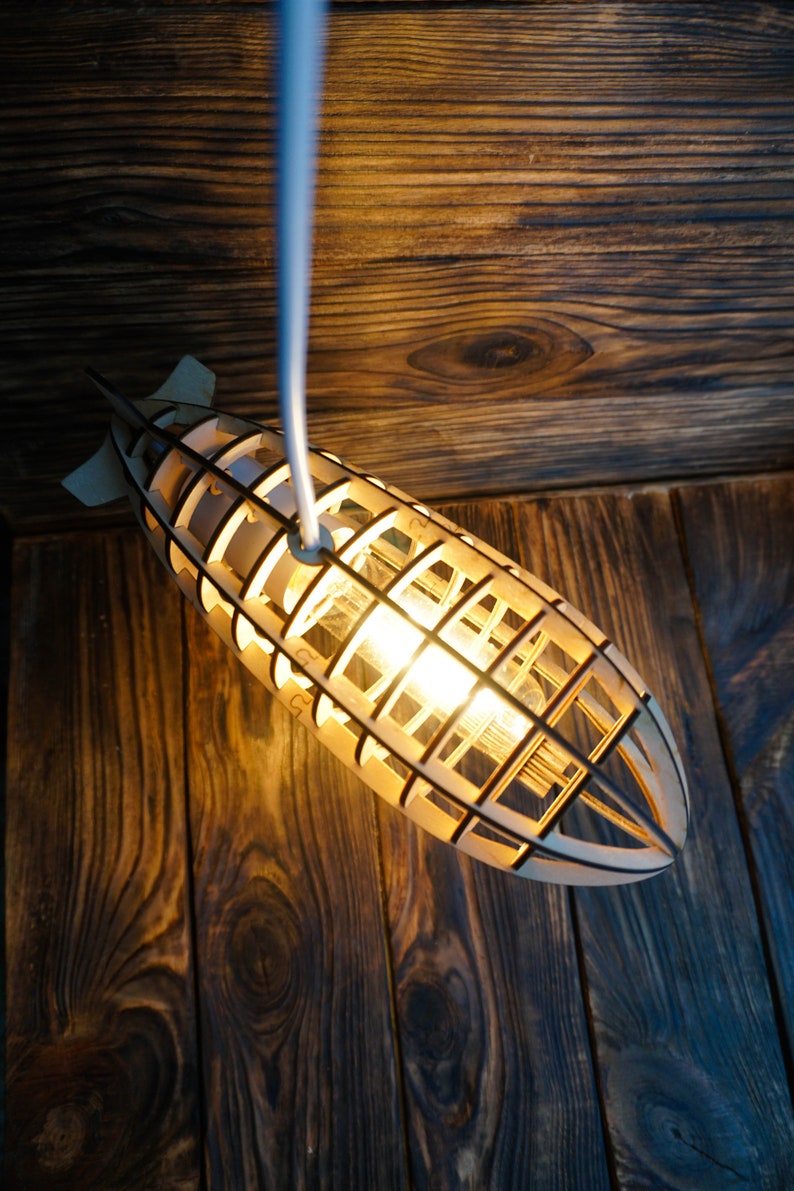 Wooden Zeppelin Lamp Wooden Night light lamp Wooden AirShip Etsy