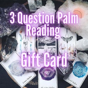 GIFT CARD - Handlezen met 3 vragen - Paranormaal lezen - Snelle reactie op dezelfde dag