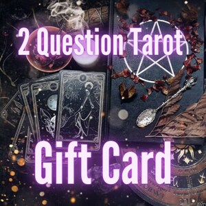 GESCHENKKARTE - Beliebige 2 Fragen Tarot Karte Psychic Reading