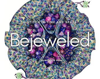 Blue Velvet Dice Bag | Geometric Print