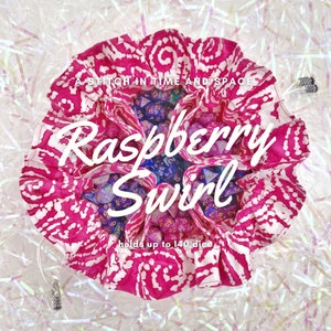 LIMITED | Raspberry Swirl | Cotton | Batik | Dyed | Pink | Dice Bag | Drawstring Bag | 6 Side Pockets