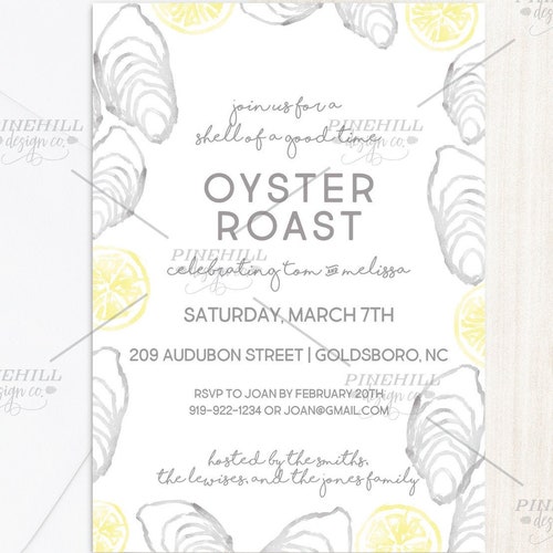 Oyster Roast Invitation Oyster Roast Engagement Oyster Roast - Etsy