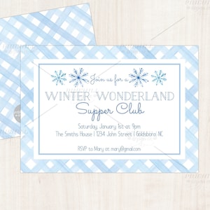 Winter Wonderland Supper Club Invitation Custom Printable