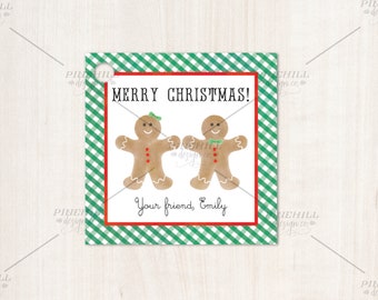 Gingerbread Man Christmas Gift Tags Printable Editable