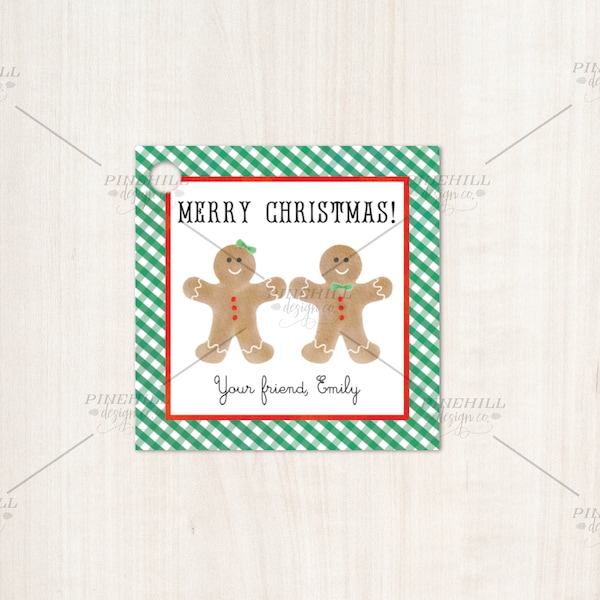 Gingerbread Man Christmas Gift Tags Printable Editable