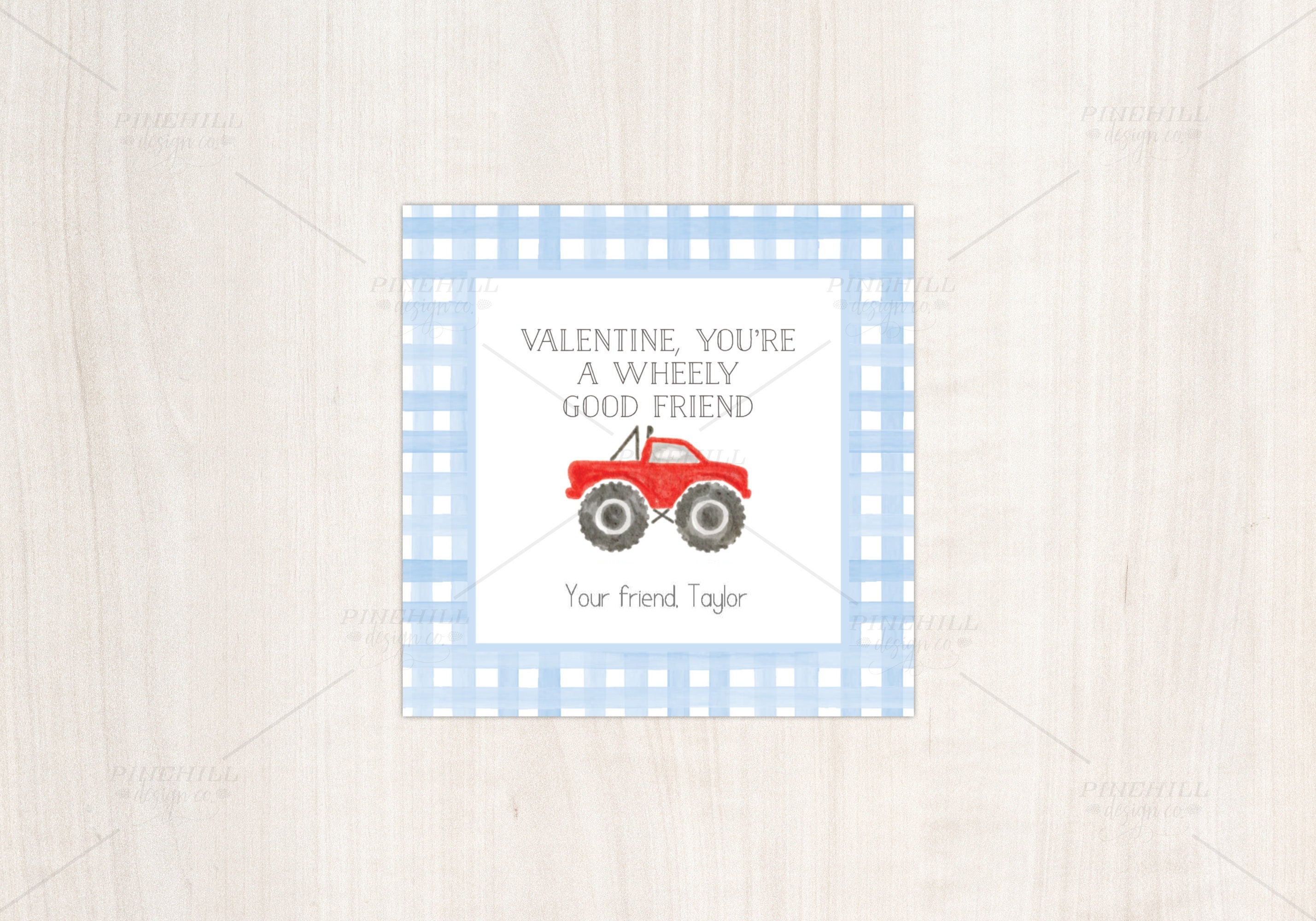 Monster Truck Valentine Tags Printable Editable - Etsy