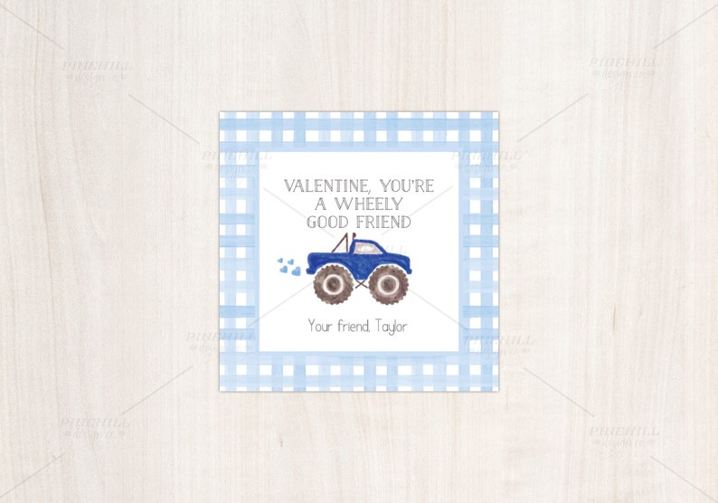Monster Truck Valentine Tags Printable Editable Etsy