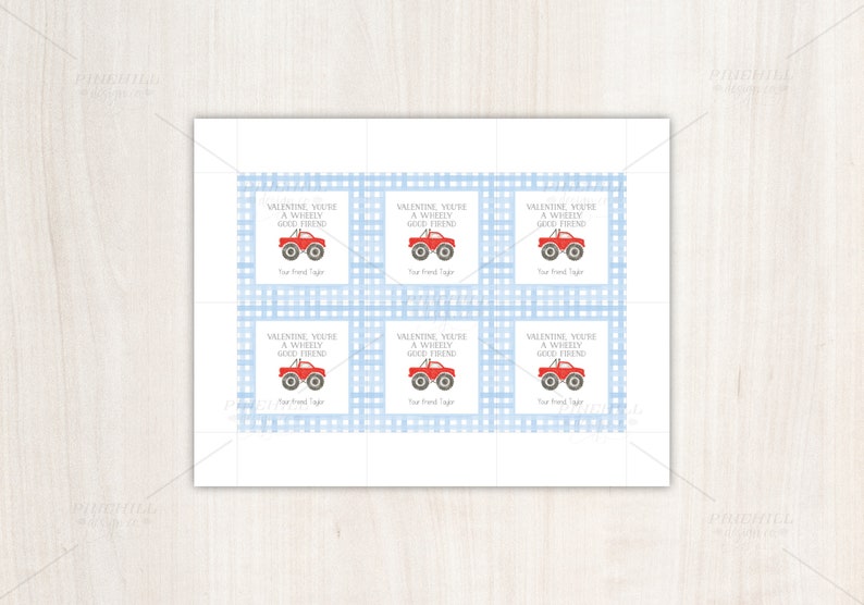 Monster Truck Valentine Tags Printable Editable Etsy