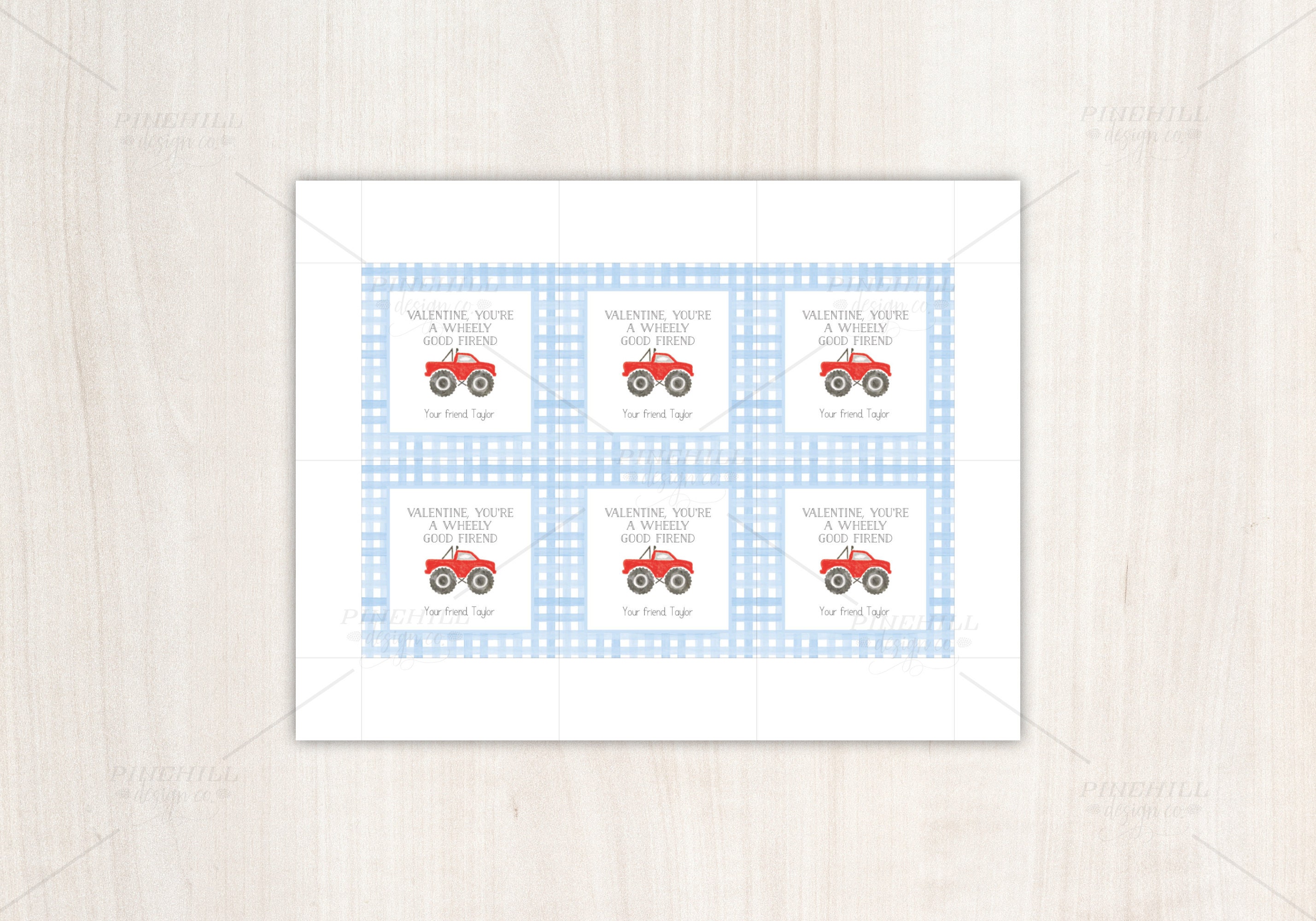 Monster Truck Valentine Tags Printable Editable - Etsy