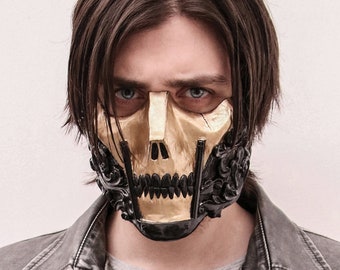 THE RAIDER -Special Gold Edition- (Resin Half-Face Skull Mask)