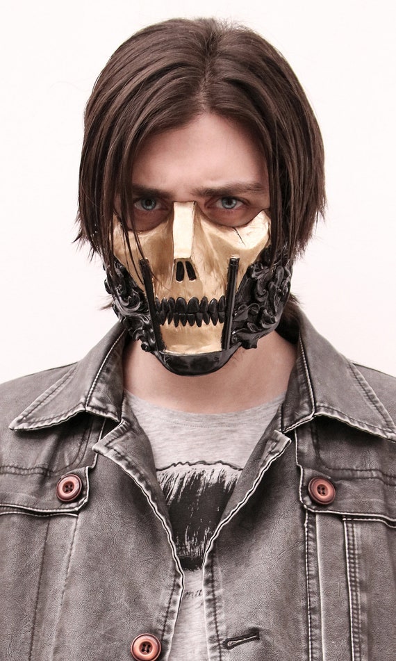 The Raider Special Gold Edition Resin Half Face Skull Mask Etsy The Raider Special Gold Edition Resin Half Face Skull Mask Etsy