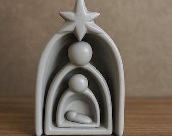 Nacimiento de piedra jabón natural gris