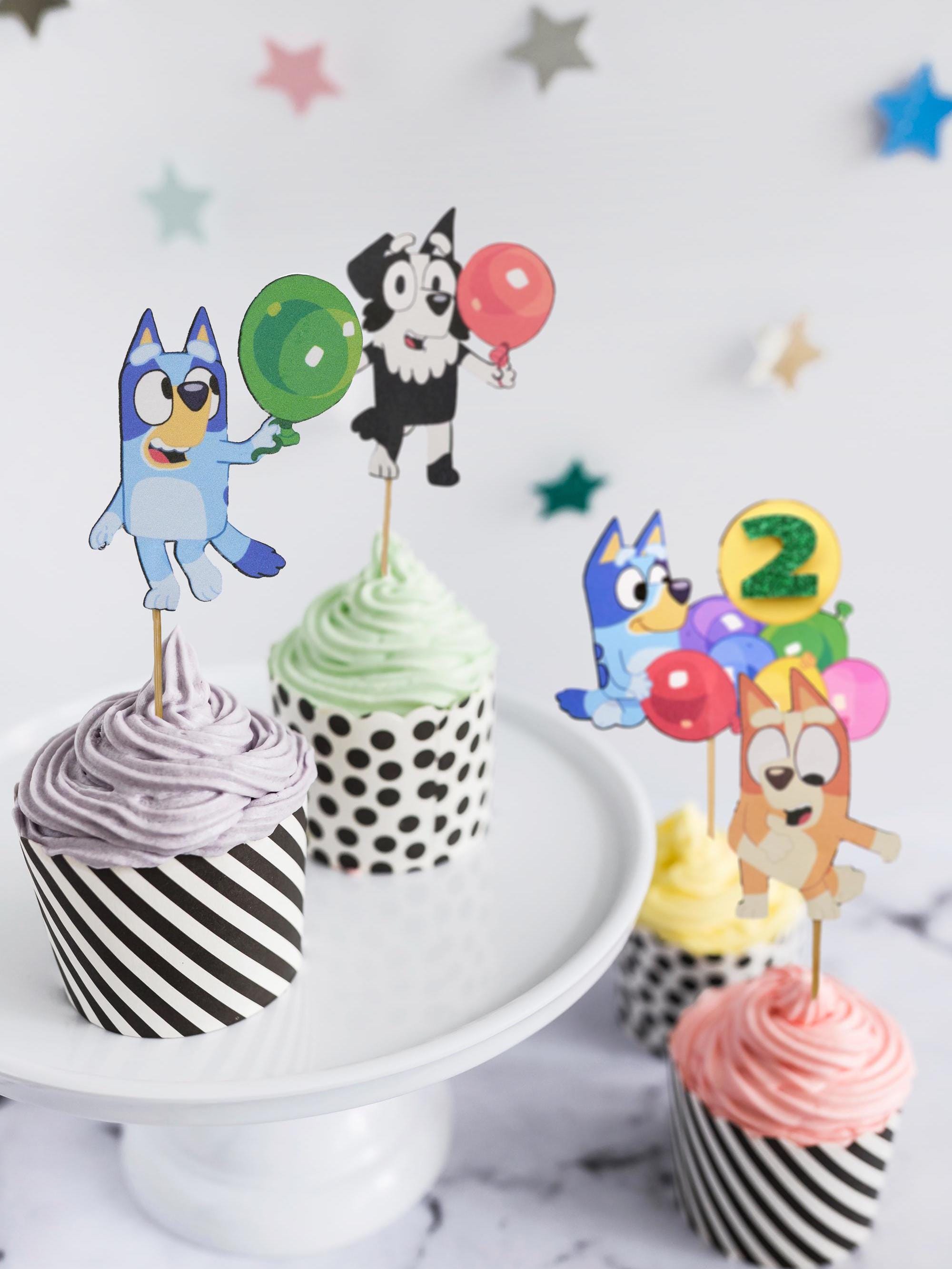 Custom Bluey & Friends Cupcake + Cake Toppers