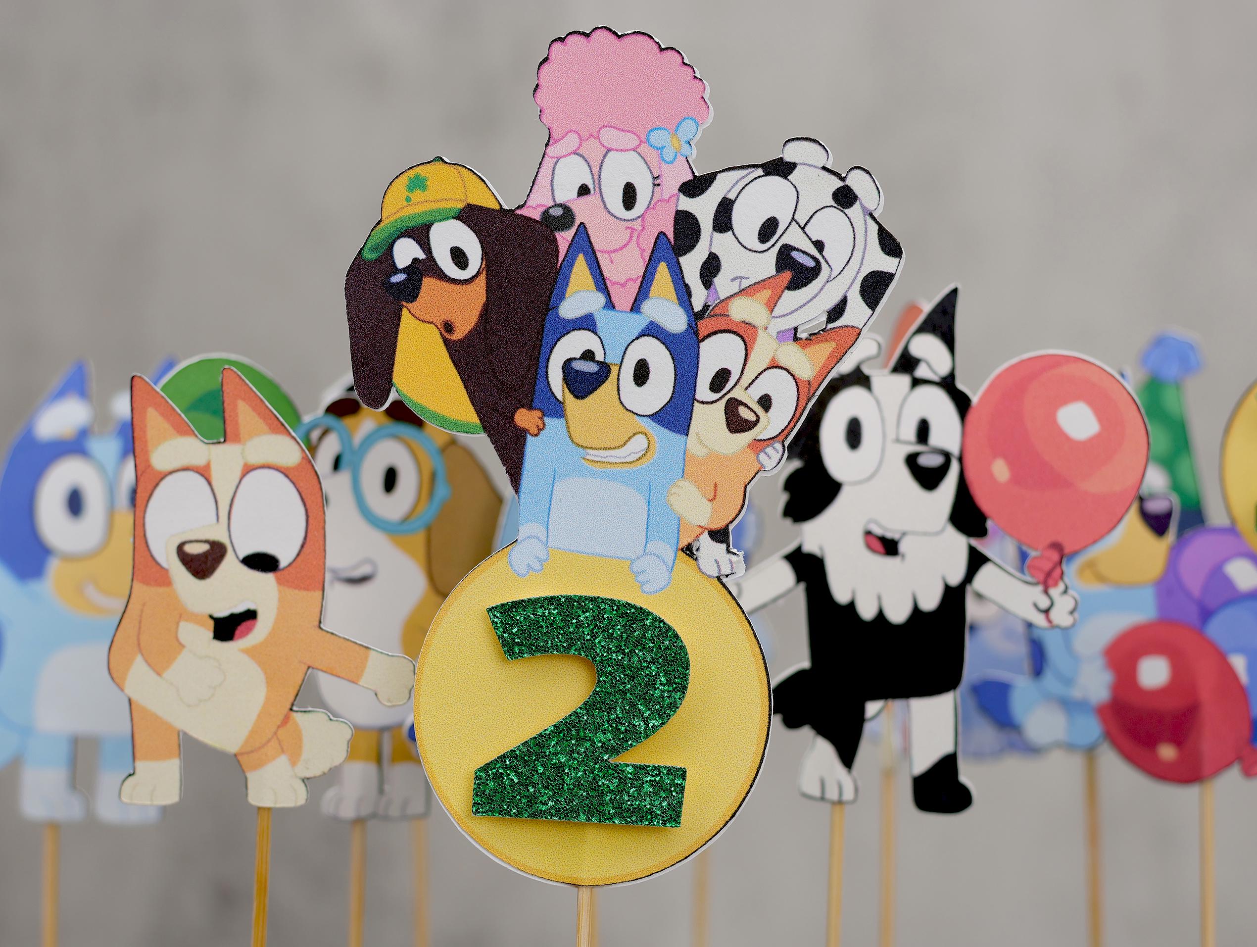 Custom Bluey & Friends Cupcake + Cake Toppers