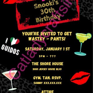 Jersey Shore Geburtstagseinladung, Snooky, Geburtstagsparty, Jersey