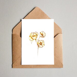 Opia Greeting Cards- Set of 3 or 5. Flowers, Botany, Botanical, Watercolour, Gift Cards, Handmade