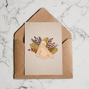 Nurture Greeting Card. s- Set of 3 or 5. Flowers, Botany, Watercolour, Gift Cards, Handmade, Mothers, New borns