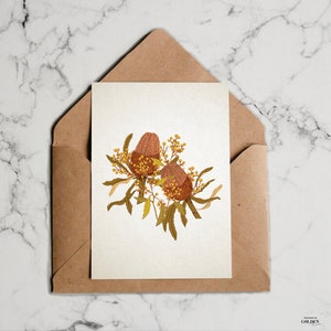Banksia Greeting Cards- Set of 3 or 5. Flowers, Botany, Watercolour, Gift Cards, Handmade