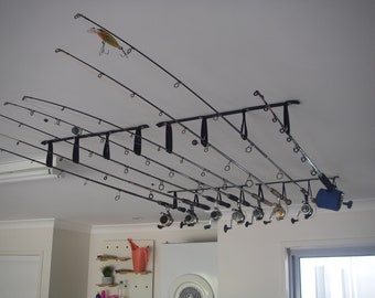 Fishing Rod Storage Rack - Ceiling or Wall Mount - 8 x Rods