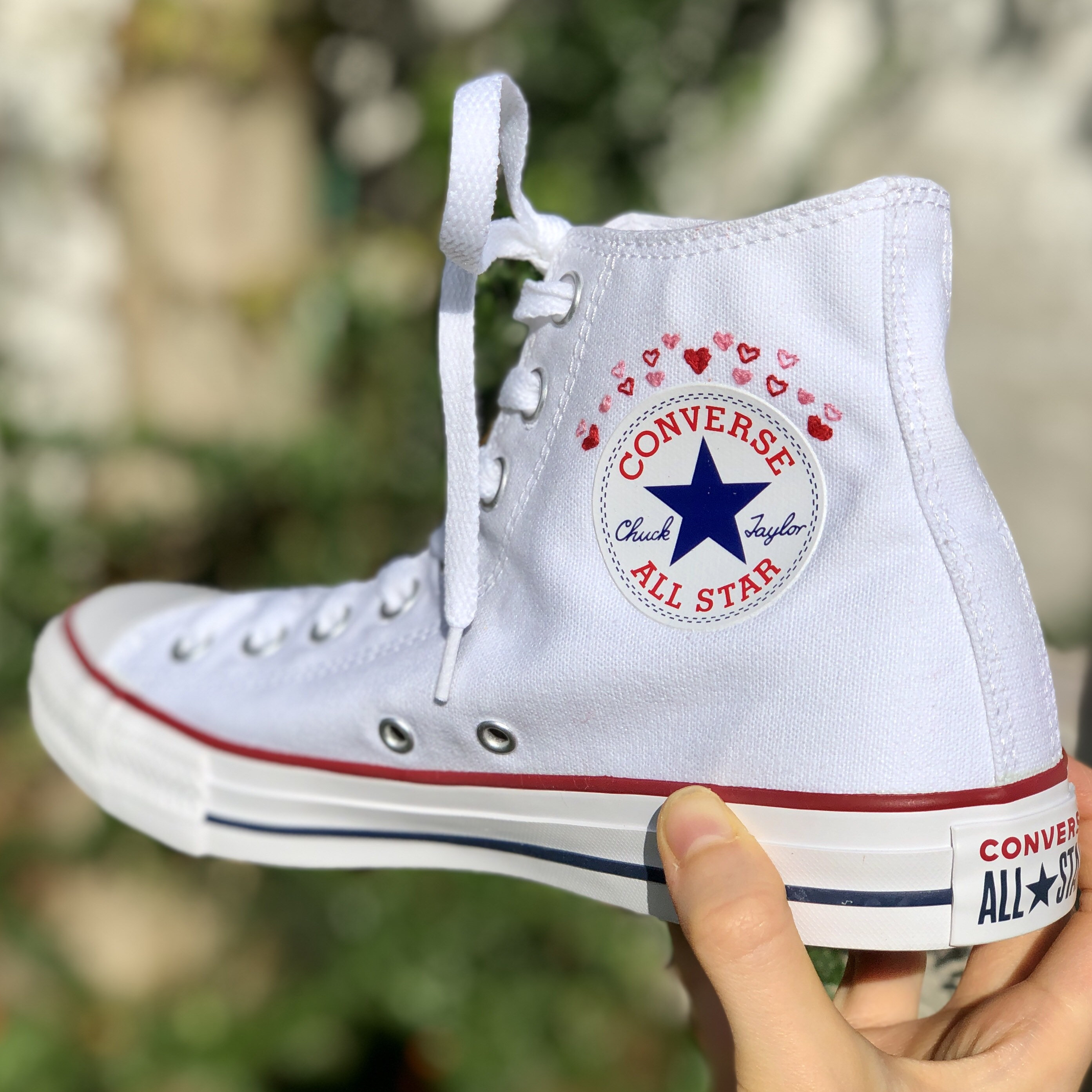 Custom Love Heart Chuck Taylor Converse Embroidered - Etsy UK