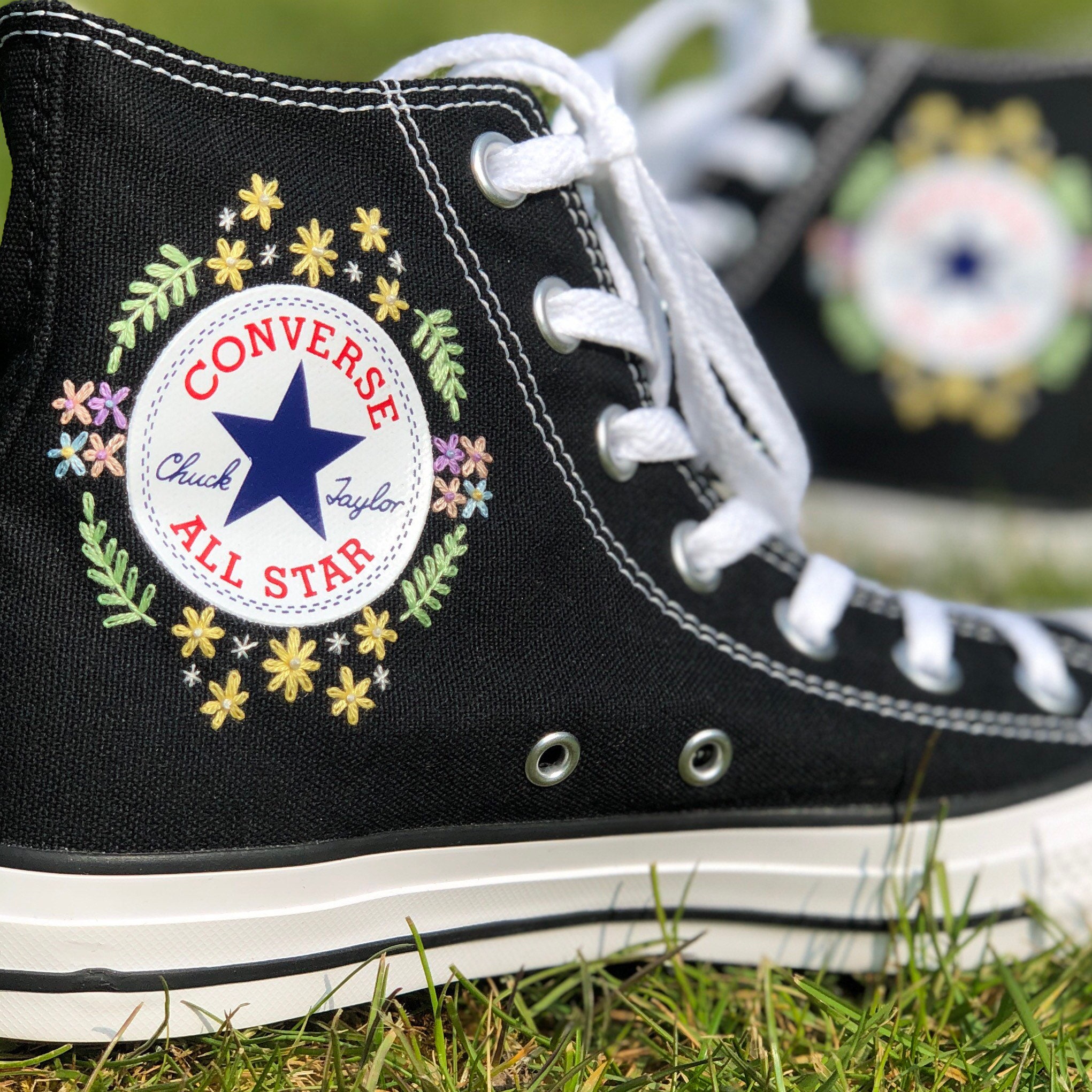 Custom Converse Chuck Taylor Embroidered Flower Logo - Etsy Australia Custom Converse Chuck Taylor Embroidered Flower Logo - Etsy Australia