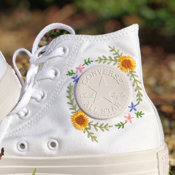 Sunflower Converse Etsy