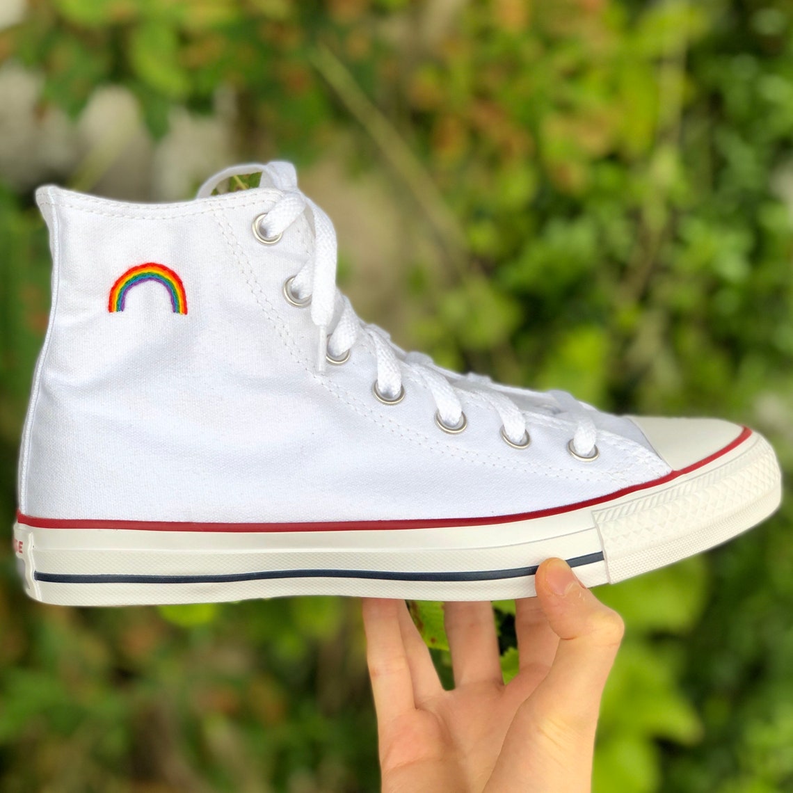 Custom Converse Chuck Taylor Embroidered Rainbow Logo - Etsy