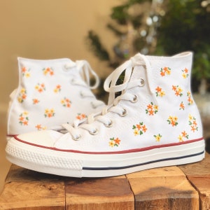 Custom converse Chuck Taylor  embroidered flowers