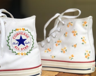 Custom converse Chuck Taylor  embroidered flowers