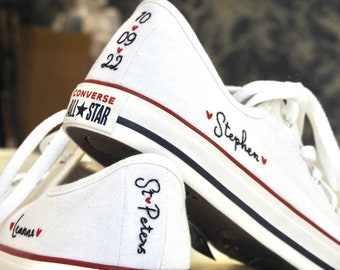 Converse de boda bordados a mano personalizados