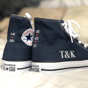 SOMETHING BLUE - Custom hand embroidered wedding Converse