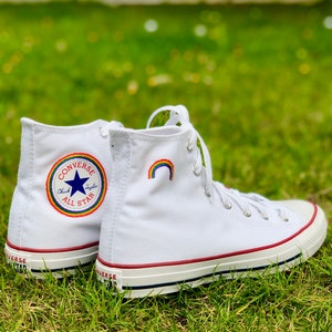 Custom converse Chuck Taylor  embroidered rainbow logo