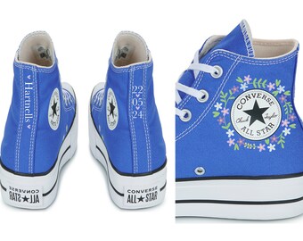 Megan’s custom embroidered wedding converse