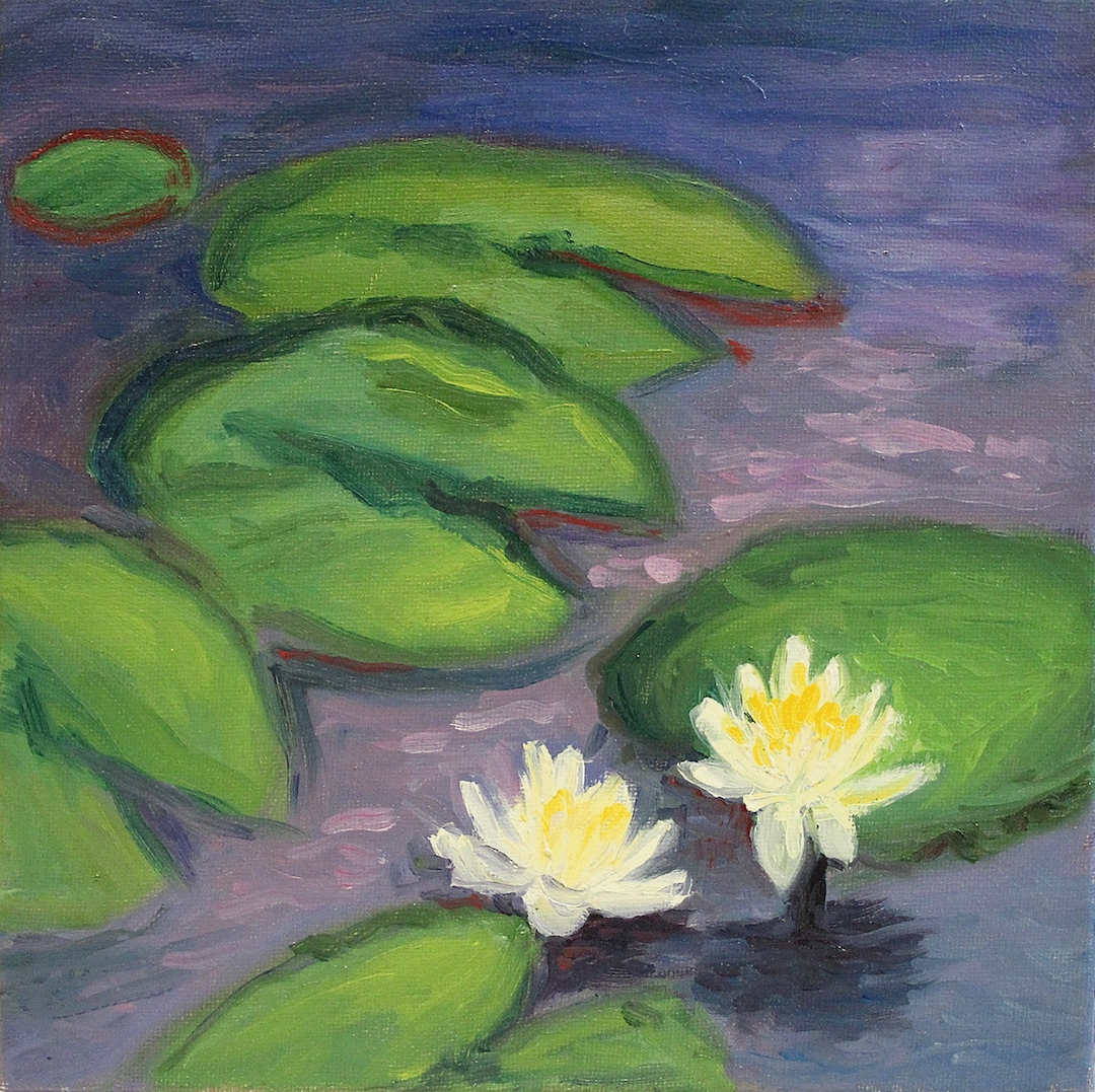 Water Lilies Original Oil Painting Impressionist Style - Etsy