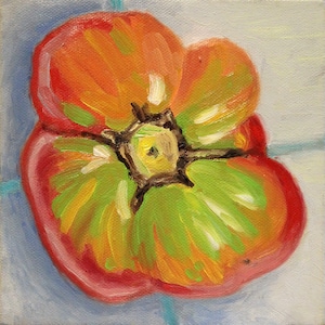Summer Tomato Original Still Life Oil Painting