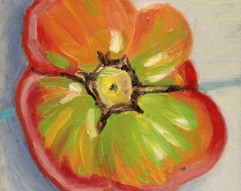 Summer Tomato Original Still Life Oil Painting