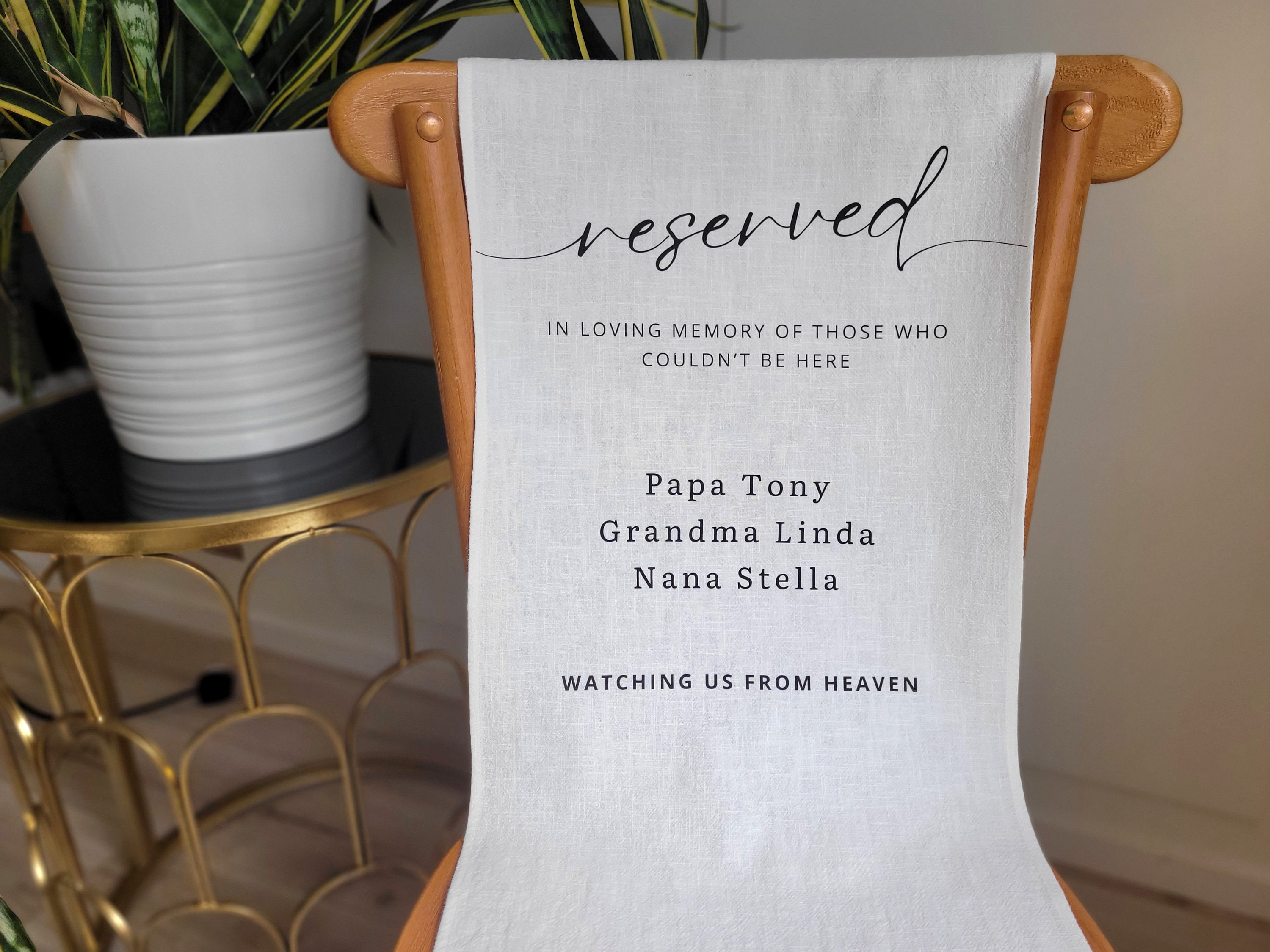 RESERVED Memorial Chair Sign, Memorial Wedding Sign, Wedding 